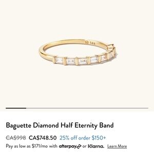 Mejuri Baguette Diamond Half Eternity Band